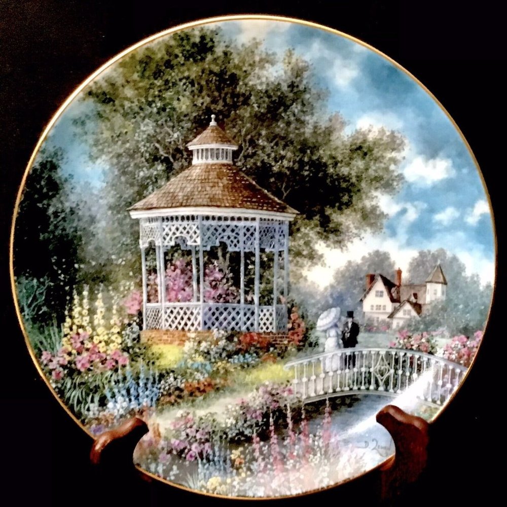 Danbury Mint Springtime Courtship Country Gardens Collector Plate COA